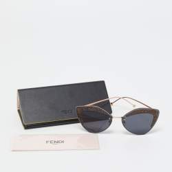 مملوكة مسبقًا Fendi Black/Gold Glitter FF0355/S Rimless Butterfly Sunglasses