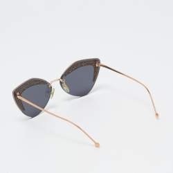 مملوكة مسبقًا Fendi Black/Gold Glitter FF0355/S Rimless Butterfly Sunglasses
