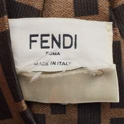 Fendi Brown Zucca Monogram Silk Knotted Head Band
