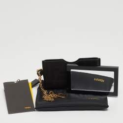Fendi Black/Gold FF Logo Pocket Mirror