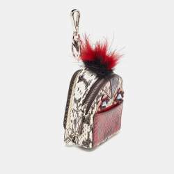 Pre Owned Fendi Multicolor Watersnake Leather and Fur Micro Monster Backpack Bag Charm