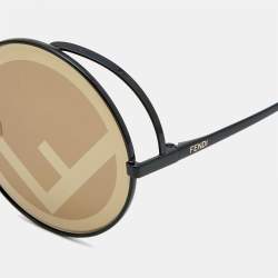 Pre Owned Fendi Brown Zucca FF0343/S Fendirama Round Sunglasses