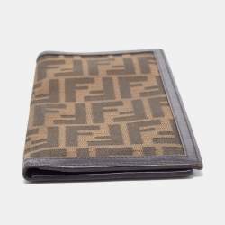 Pre Owned Fendi Tobacco Zucca Canvas and Leather Bifold Passport Organizer