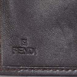 Pre Owned Fendi Tobacco Zucca Canvas and Leather Bifold Passport Organizer