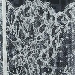 Pre Owned Fendi  Grey Zucca Lace Print Silk Chiffon Scarf
