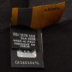 مملوكة مسبقًا Fendi Black Striped Satin Chiffon Scarf