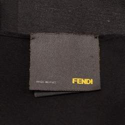 مملوكة مسبقًا Fendi Black Striped Satin Chiffon Scarf