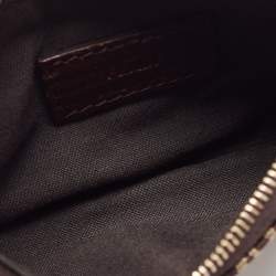 Pre Owned Fendi Beige Zucchino Fabric Key Chain Pouch