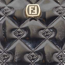 Pre Owned Fendi Black Embossed Patent Leather Fendilicious Phone Cover