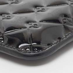 Pre Owned Fendi Black Embossed Patent Leather Fendilicious Phone Cover