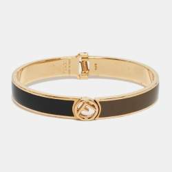 Fendi F is Fendi Bicolor Enamel Gold Tone Bracelet S