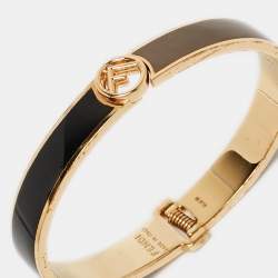 Fendi F is Fendi Bicolor Enamel Gold Tone Bracelet S