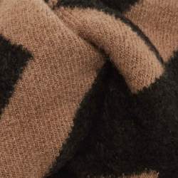 Fendi Brown Zucca Wool Blend Head Band One Size