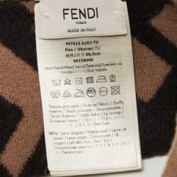 Fendi Brown Zucca Wool Blend Head Band One Size