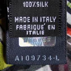 Pre Owned Fendi Multicolor Letter Logo Printed Silk Scarf