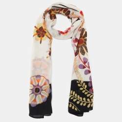 Pre Owned Fendi Multicolor Floral Printed Silk Stole