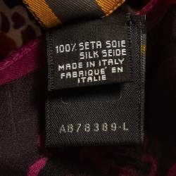 Pre Owned Fendi Purple Floral Print Silk Chiffon Scarf