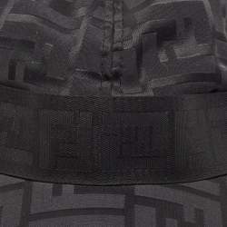 Pre Owned Fendi Black FF Patterned Nylon Blend Cap L