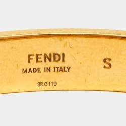 Fendi FF Enamel Gold Tone Bracelet S