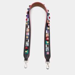 مملوكة مسبقًا Fendi Black Leather Studded Strap You Shoulder Bag Strap