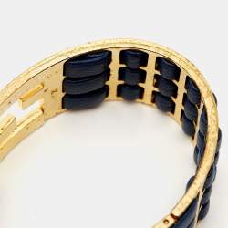 Fendi Fendista Leather Gold Tone Bracelet M