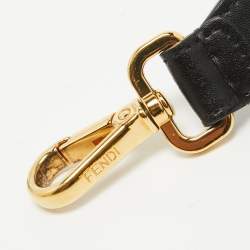 Pre Owned Fendi Black Leather Mini Bag Strap