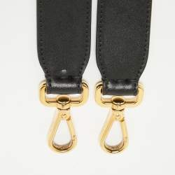 Pre Owned Fendi Black Leather Mini Bag Strap