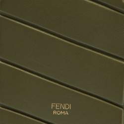 Pre Owned Fendi Olive Green Leather Cell Pocket Bag Strap