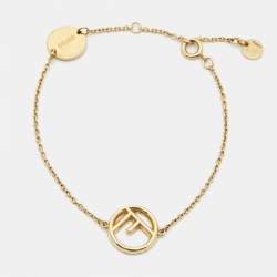 Fendi F is Fendi Crystals Gold Tone Bracelet