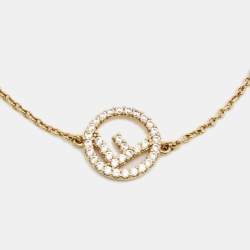 Fendi F is Fendi Crystals Gold Tone Bracelet