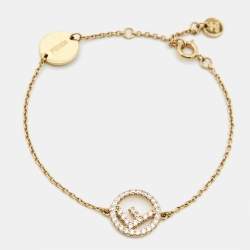 Fendi F is Fendi Crystals Gold Tone Bracelet