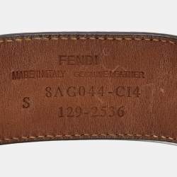 Pre Owned Fendi Leather Gold Tone Bracelet