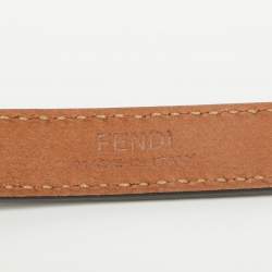 Pre Owned Fendi Black Leather F is Fendi Slim Belt 85 CM