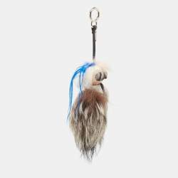 Pre Owned Fendi Multicolor Mink Fur and Leather Karlito Bag Charm