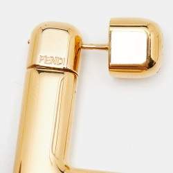 Pre Owned Fendi FF Gold Tone Earrings