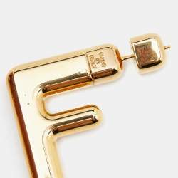 Pre Owned Fendi FF Gold Tone Earrings