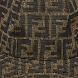Pre Owned Fendi Brown FF Zucca Canvas Bucket Hat M