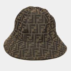 Pre Owned Fendi Brown FF Zucca Canvas Bucket Hat M