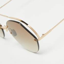 Pre Owned Fendi Gold/Brown Gradient FF 0326/S Rimless Sunglasses