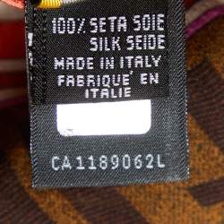 Pre Owned Fendi Brown FF Charm Print Silk Stole 