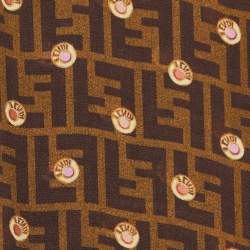 Pre Owned Fendi Brown FF Charm Print Silk Stole 