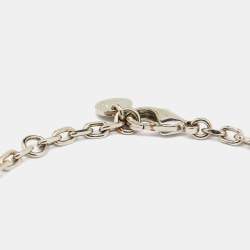 Pre Owned Fendi Silver Tone FF Tag Chain Bracelet