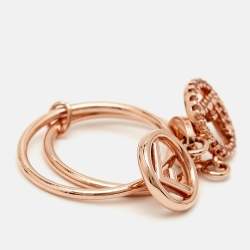 Fendi F is Fendi Double Charm Rose Gold Tone Ring Size 49