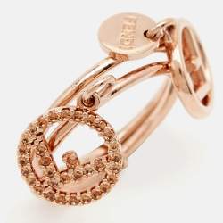 Fendi F is Fendi Double Charm Rose Gold Tone Ring Size 49