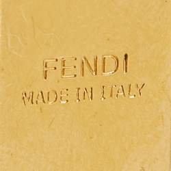 Pre Owned Fendi Gold Tone Pink Enamel Drop Earrings