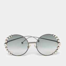 Fendi Black Gradient FF0295/S Pearl Round Sunglasses