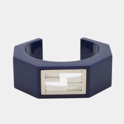 Fendi Baguette Resin Silver Tone Bracelet M