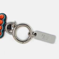 Pre Owned Fendi Multicolor Leather Logo Spike USB Key Chain