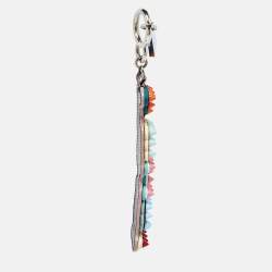 Pre Owned Fendi Multicolor Leather Logo Spike USB Key Chain