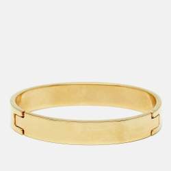 Pre Owned Fendi FF Logo Forever Enamel Gold Tone Bracelet S
